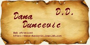 Dana Dunčević vizit kartica